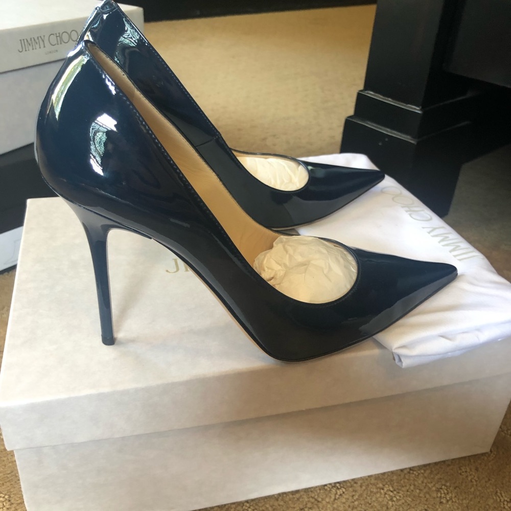 Jimmy Choo Navy Patent Abel | size 37.5